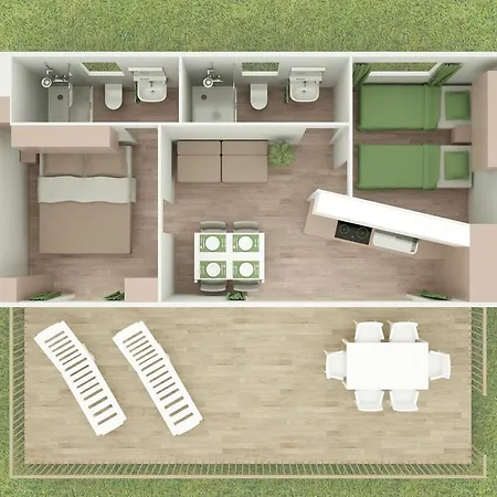 Marine Premium Village Mobile Homes In Camping Lanterna ホリデーパーク 4*